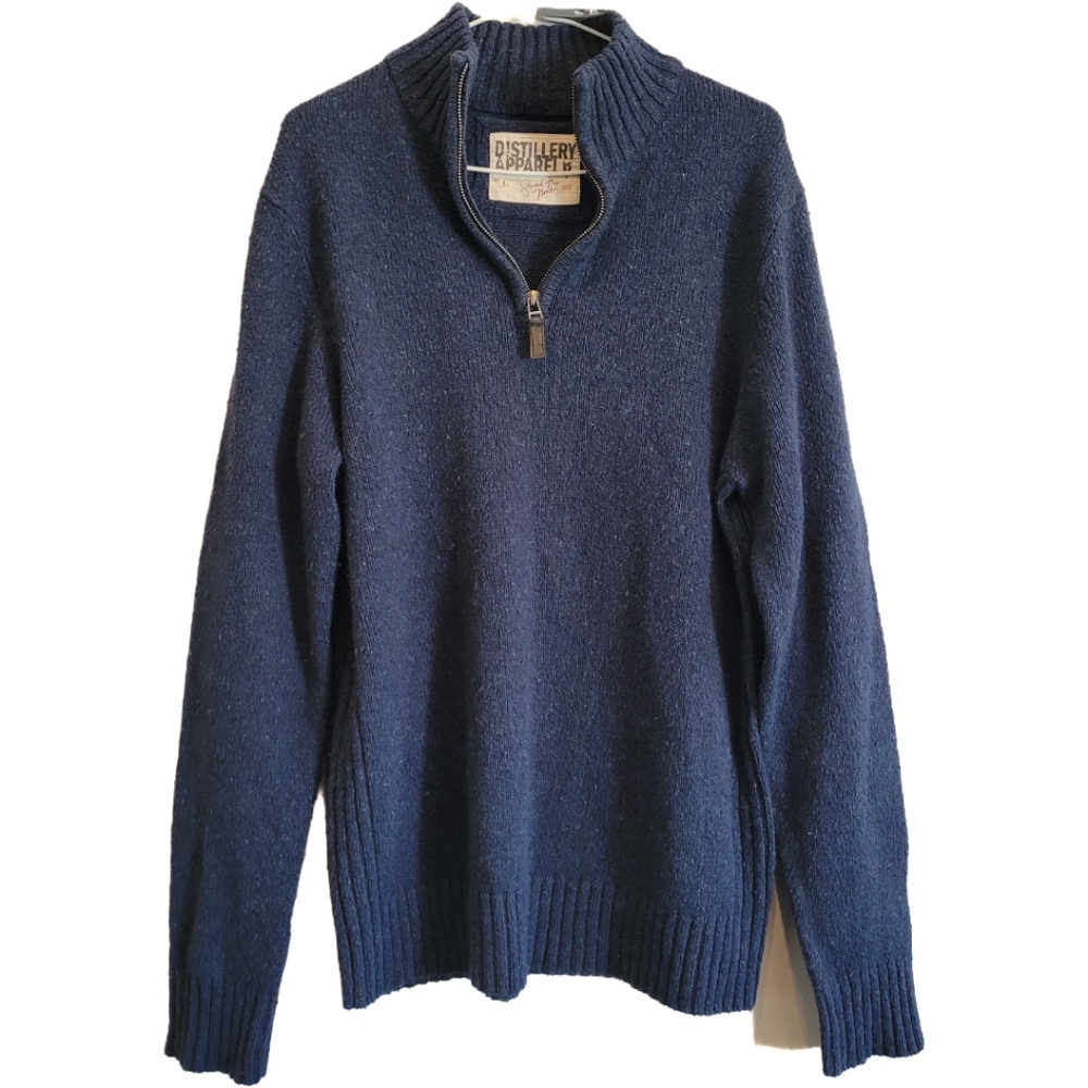 Men's Cotton Blue Sweater Distillery Apparel